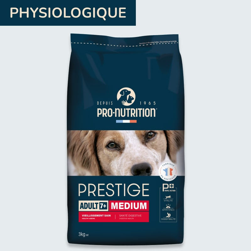 PRESTIGE CHIEN ADULT 7+ MEDIUM | Croquettes pour chien senior 3kg  - Pro Nutrition - Flatazor