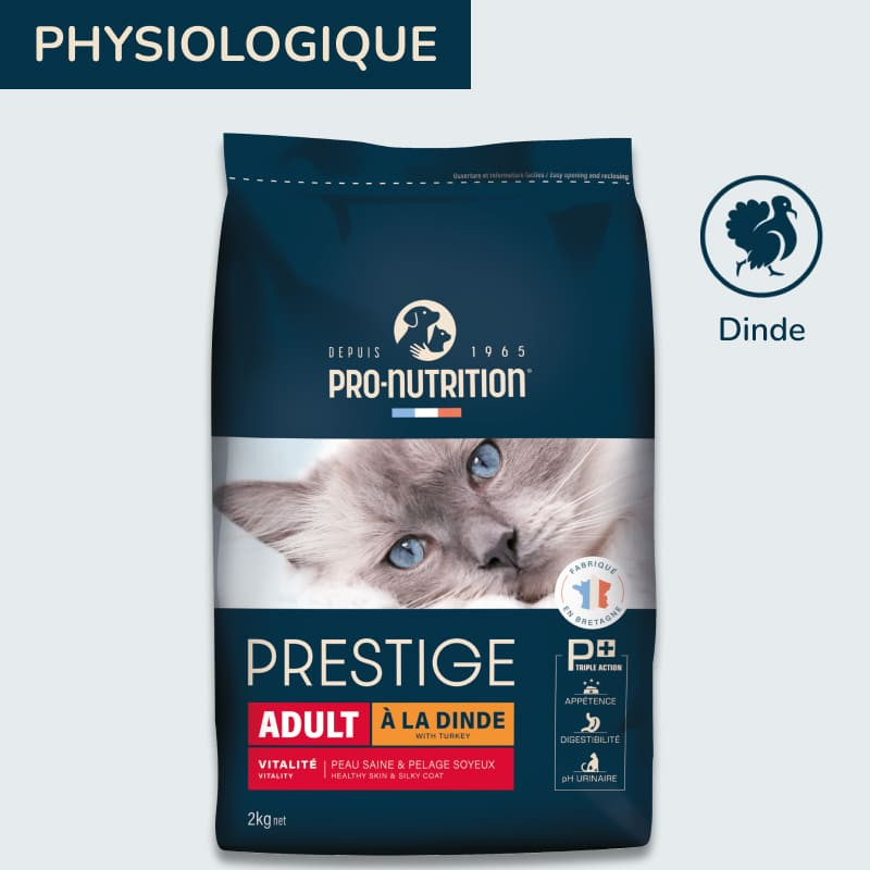 PRESTIGE CHAT ADULT A LA DINDE | Croquettes pour chat adulte à la dinde 2kg  - Pro Nutrition - Flatazor