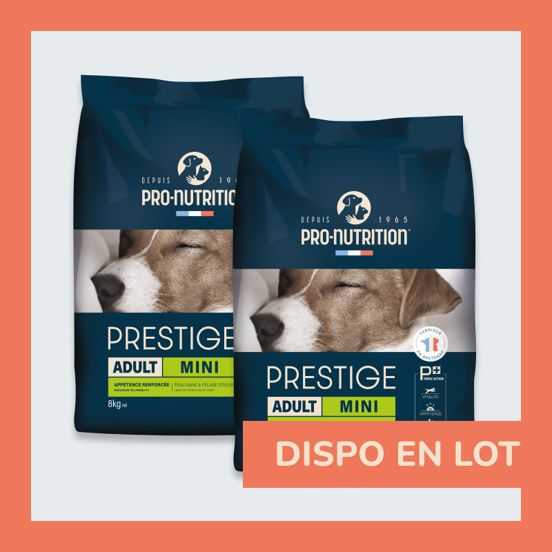 PRESTIGE CHIEN ADULT MINI | Croquettes pour petit chien LOT - 2x8kg  - Pro Nutrition - Flatazor