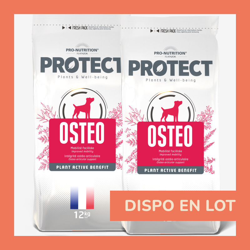 PROTECT CHIEN  OSTEO | Croquettes vétérinaires pour chien ayant des problèmes ostéo LOT - 2x2kg  - Pro Nutrition - Flatazor