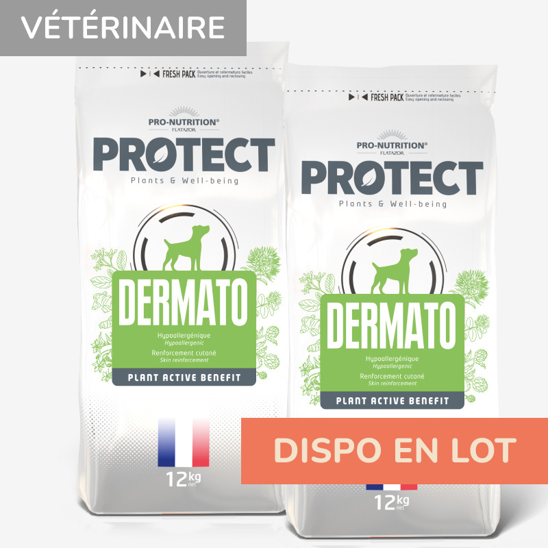 PROTECT CHIEN  DERMATO | Croquettes vétérinaires pour chien présentant des troubles cutanés  - Pro Nutrition - Flatazor