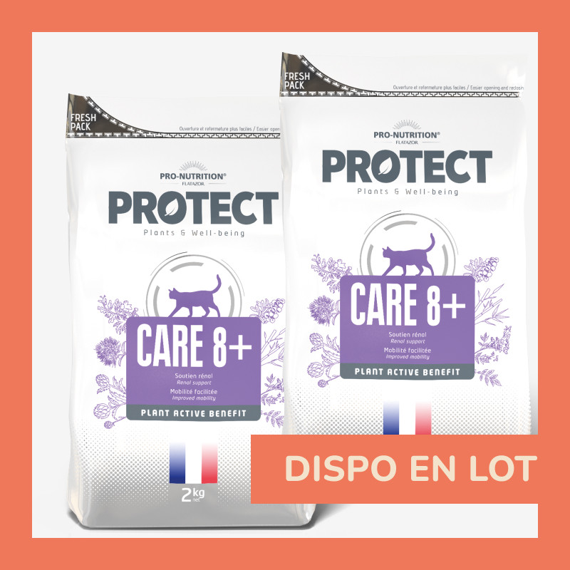 PROTECT CHAT  CARE 8+ | Croquettes vétérinaires pour chat senior LOT - 2x2kg  - Pro Nutrition - Flatazor