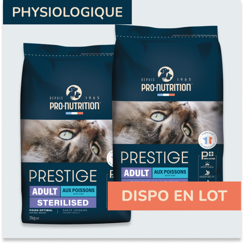 PRESTIGE CHAT ADULT AUX POISSONS STERILISED | Croquettes pour chat stérilisé aux poissons - Pro Nutrition - Flatazor