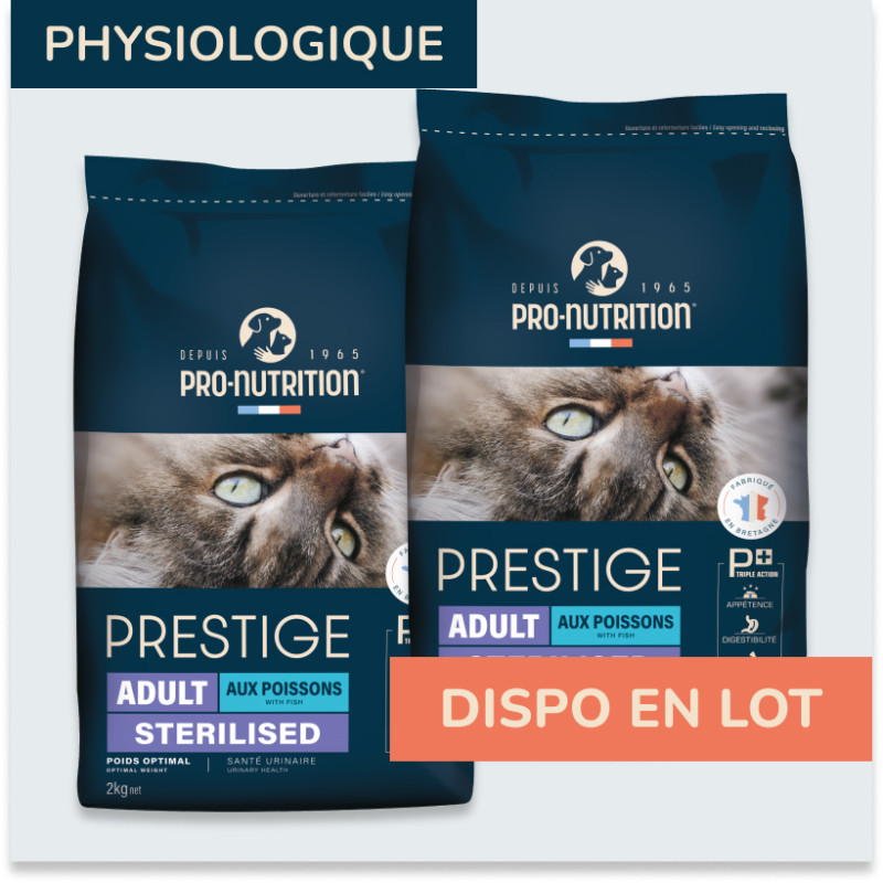 Prestige Chat Adult Aux Poissons Sterilised| Croquettes Pour Chat Stérilisé Aux Poissons - Lot 2x10kg - Pro-nutrition Flatazor