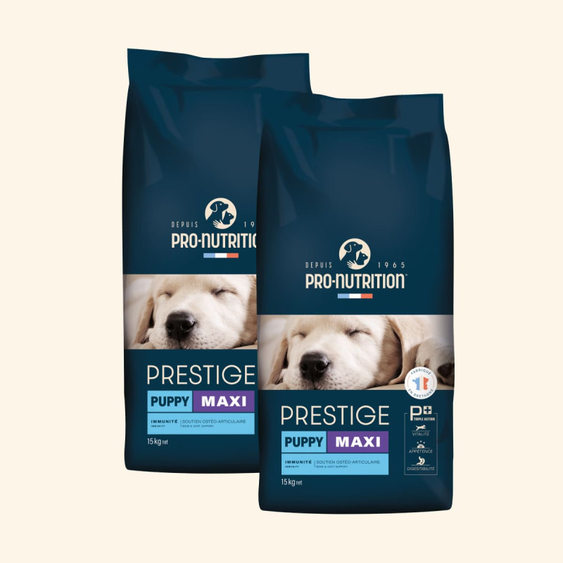 PRESTIGE CHIEN PUPPY MAXI | Croquettes pour chiot et jeune chien de grande taille 15kg  - Pro Nutrition - Flatazor