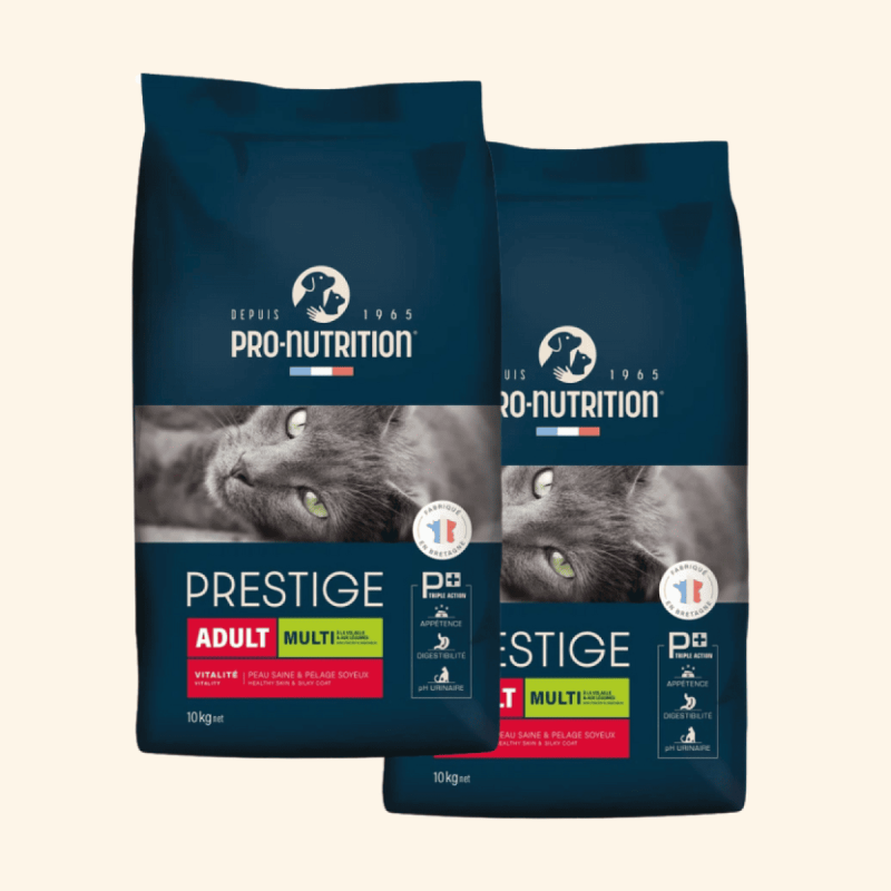 PRESTIGE CHAT ADULT MULTI  | Croquettes pour chat multi goût - Pro Nutrition - Flatazor